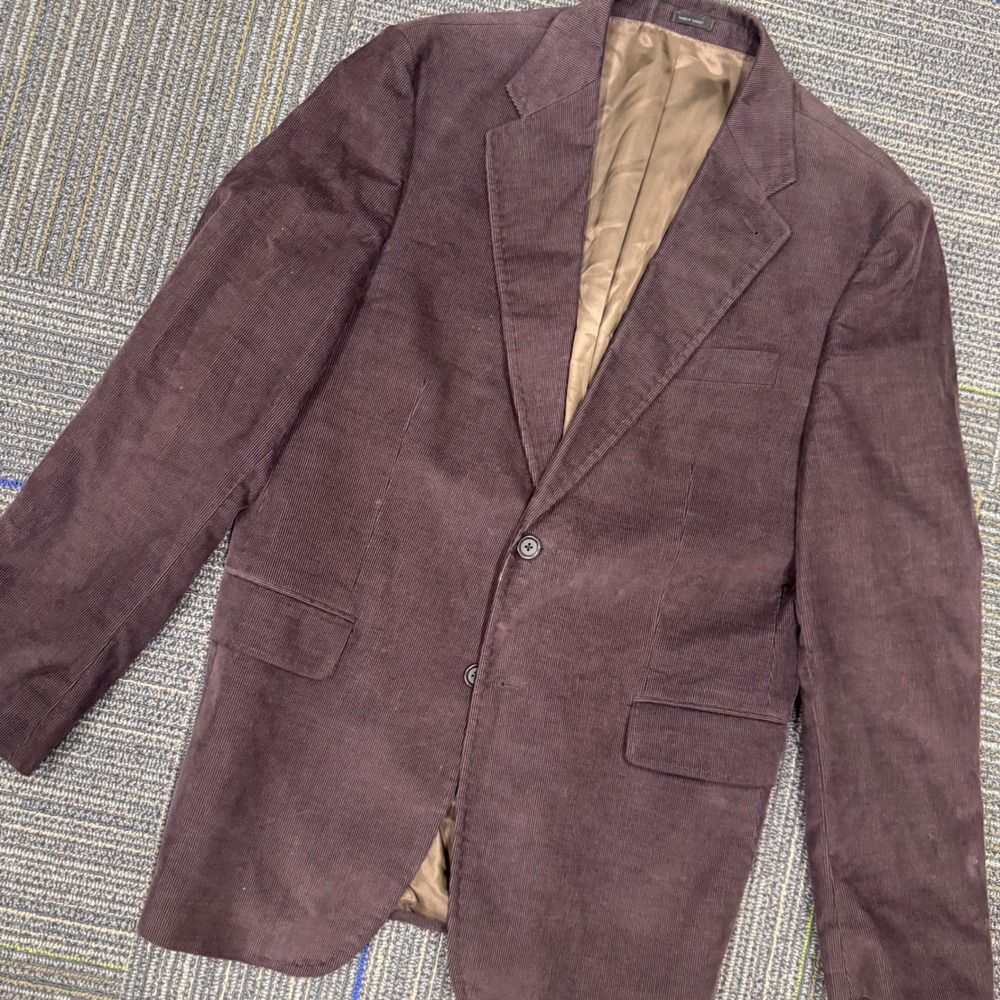 Express Design Studio Corduroy Blazer Mens 40R Dark Brown Sport Coat EUC Stretch